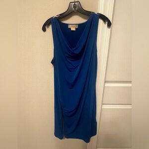 MICHAEL Michael Kors Royal Blue Zipper Dress with Cowl Neck for work office